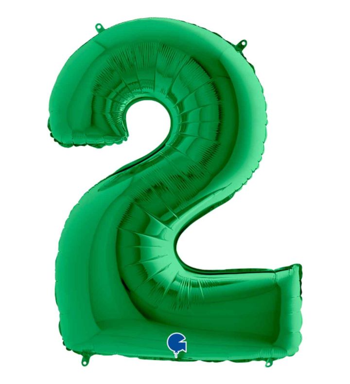 40" Grabo Green Number 2 FoIL Balloon