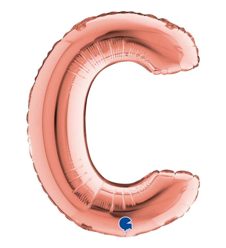 14" Rose Gold Letter C Grabo Foil Balloon