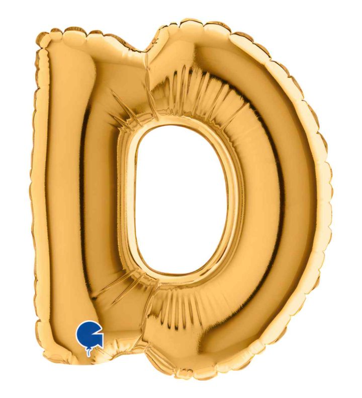 7" Grabo Gold Letter D Foil Balloon