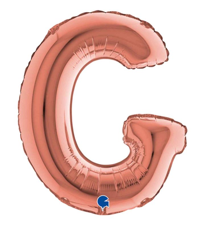 14" Rose Gold Letter G Grabo Foil Balloon