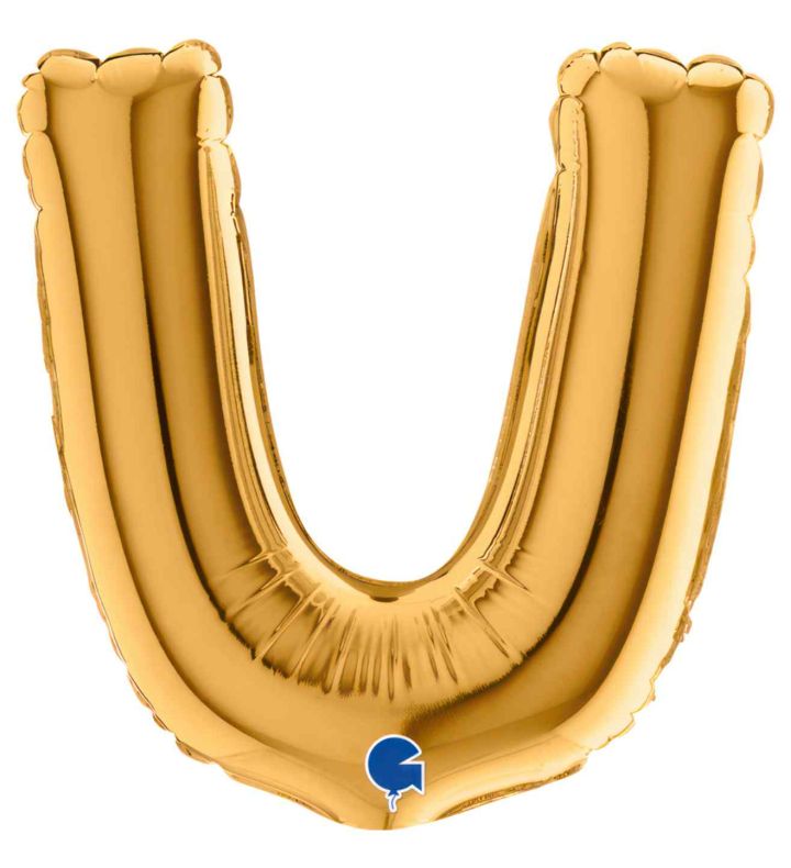 7" Grabo Gold Letter U Foil Balloon