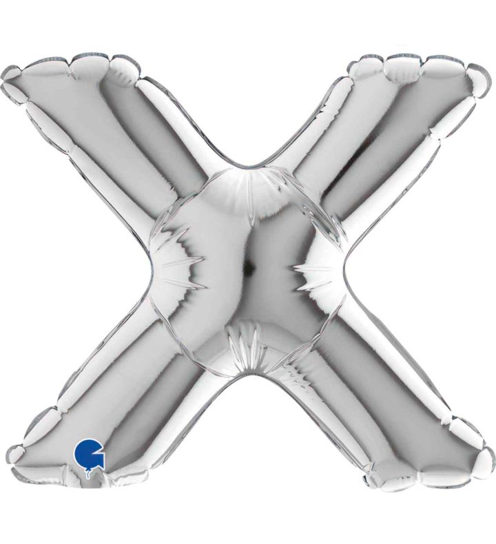 7" Grabo Silver Letter X Foil Balloon