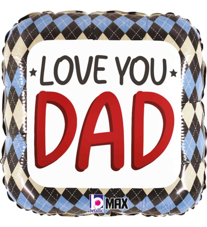 18" Betallic Love You Dad Argyle Foil