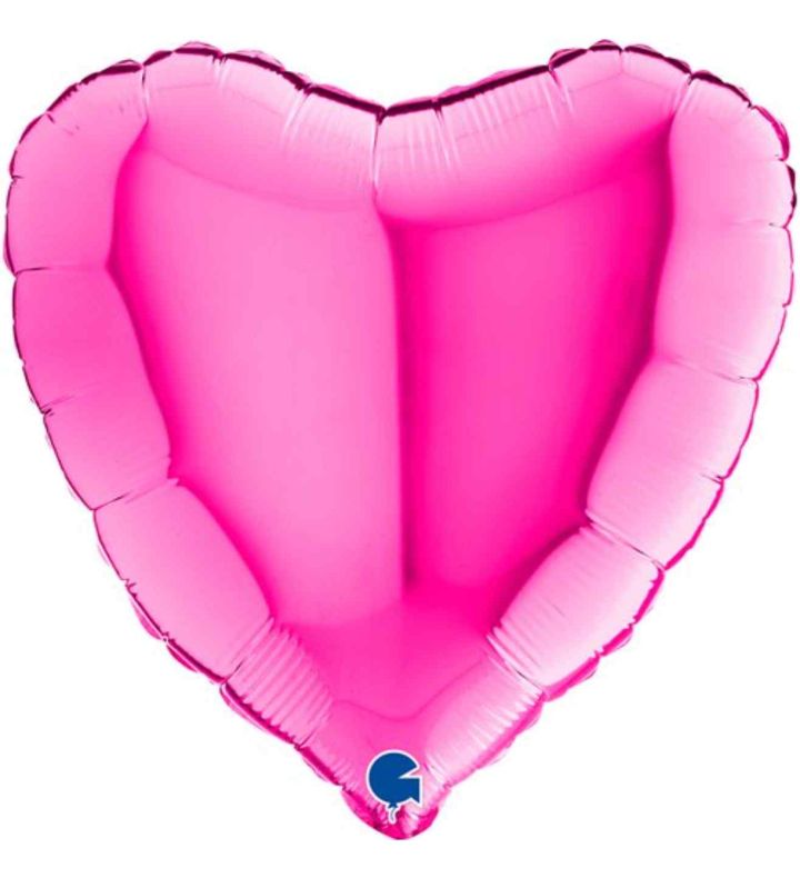 18" Grabo Heart Magenta Packaged Foil Balloon