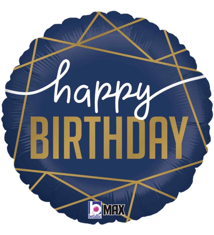 18" Betallic Navy Birthday Round