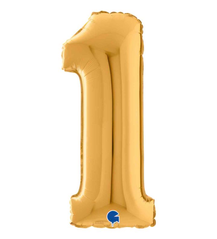 7" Grabo Gold Number 1 Foil Balloon