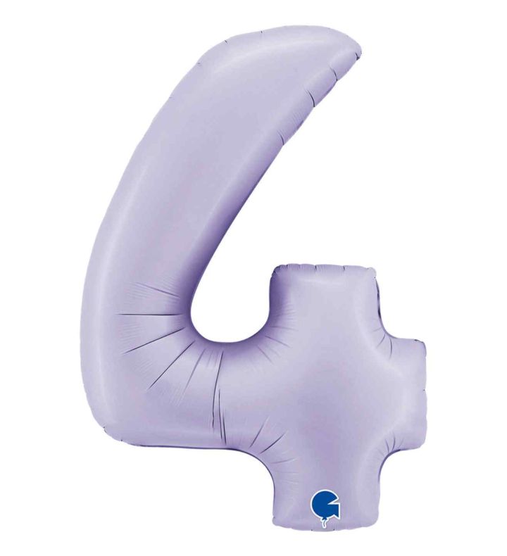 40" Grabo Satin Lilac Number 4 Foil Balloon