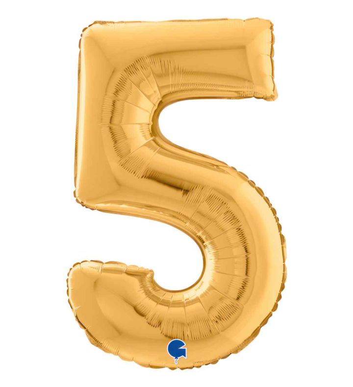 7" Grabo Gold Number 5 Foil Balloon