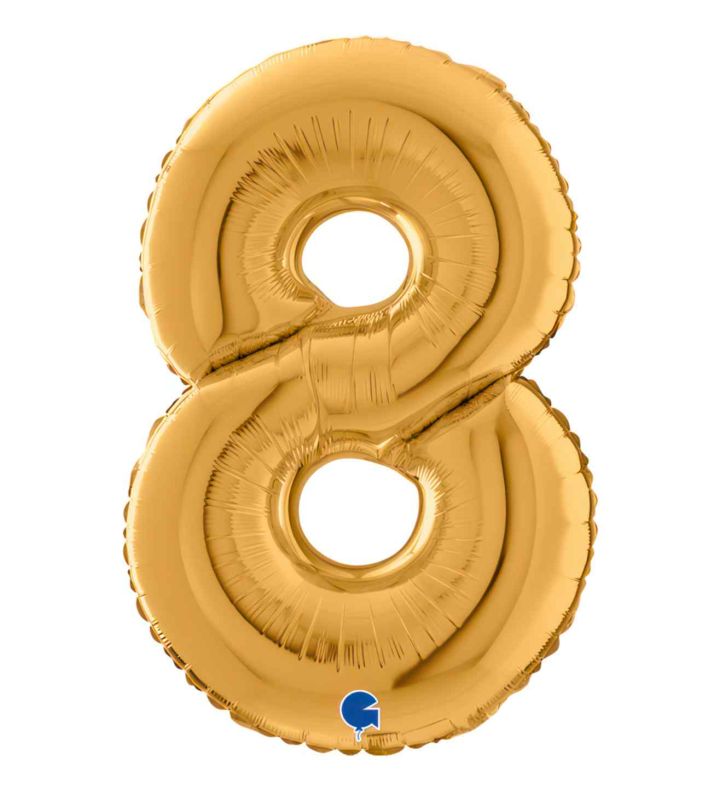 7" Grabo Gold Number 8 Foil Balloon