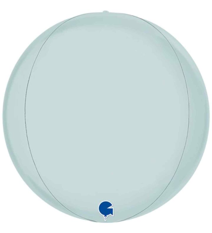 15" Grabo Satin Pastel Blue Globe Foil Balloon