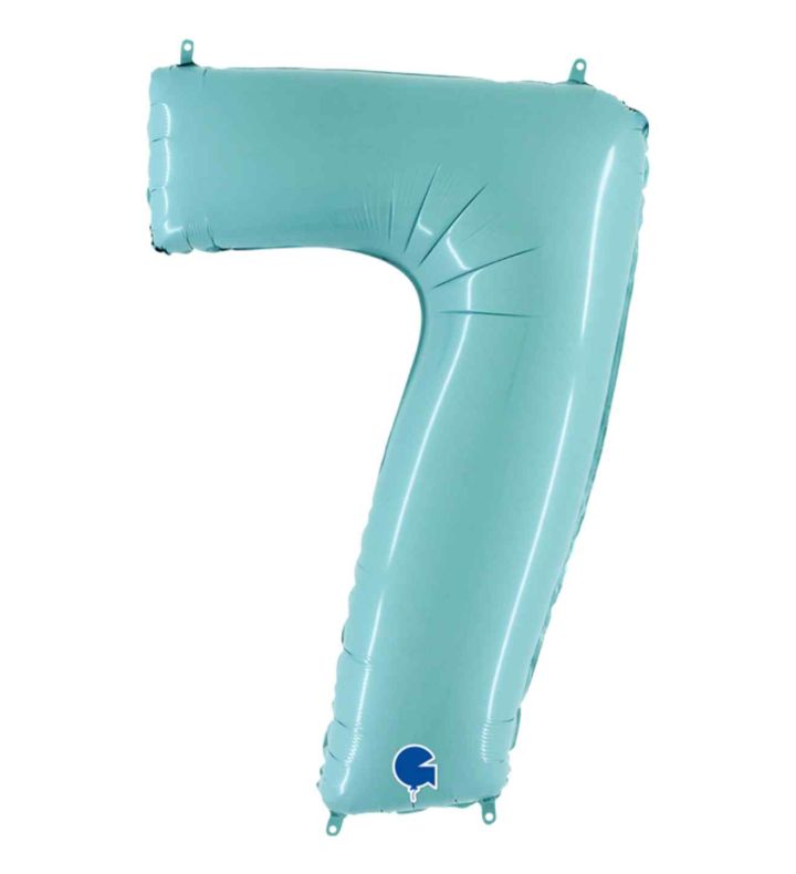 40" Grabo Pastel Blue Number 7 Foil Balloon
