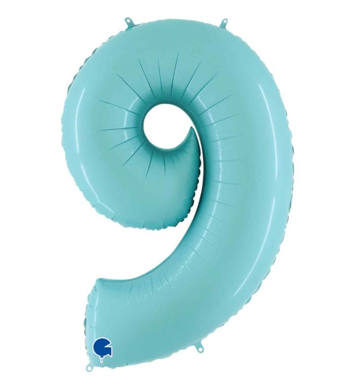 40" Grabo Pastel Blue Number 9 Foil Balloon