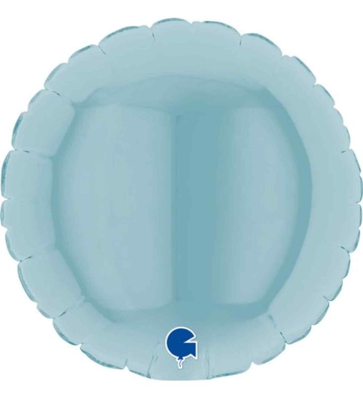 4" Grabo Round Pastel Blue Foil