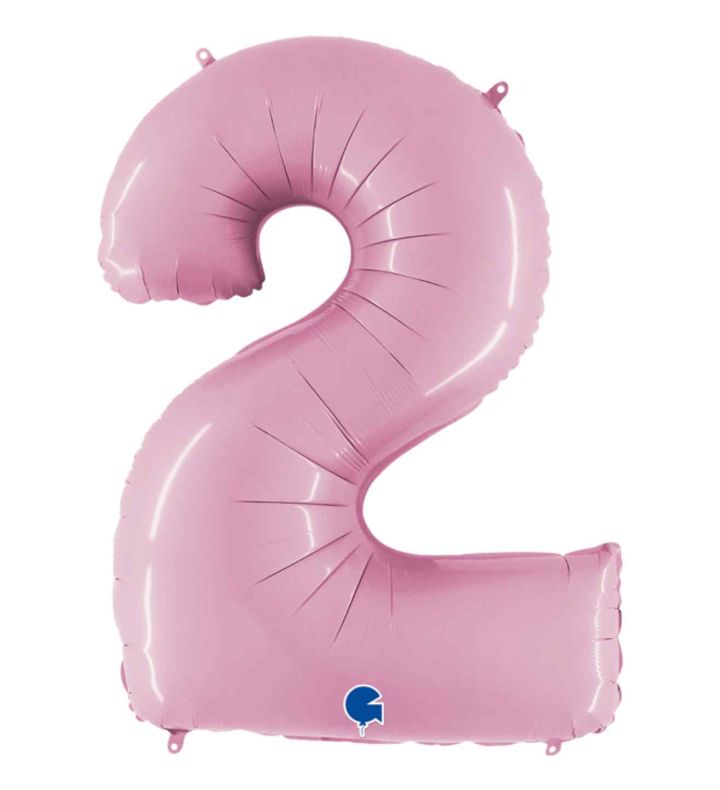40" Grabo Pastel Pink Number 2 Foil Balloon