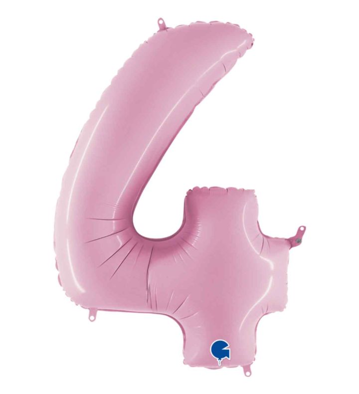 40" Grabo Pastel Pink Number 4 Foil Balloon