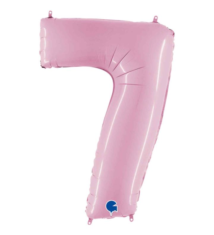 40" Grabo Pastel Pink Number 7 Foil Balloon