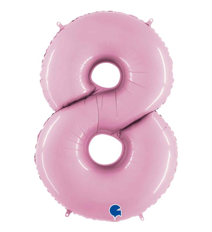 40" Grabo Pastel Pink Number  8 Foil Balloon
