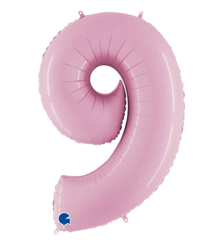 40" Grabo Pastel Pink Number 9 Foil Balloon