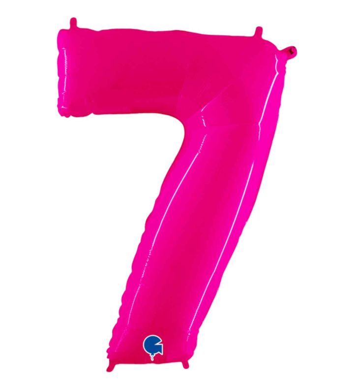 40" Grabo Pink Fluo Number 7 Foil Balloon