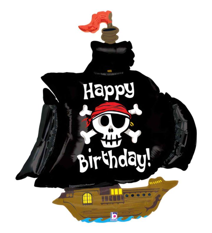 34" Grabo Pirate Ship Birthday Foil Balloon