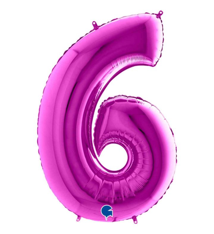 40" Grabo Purple Number 6 Foil Balloon