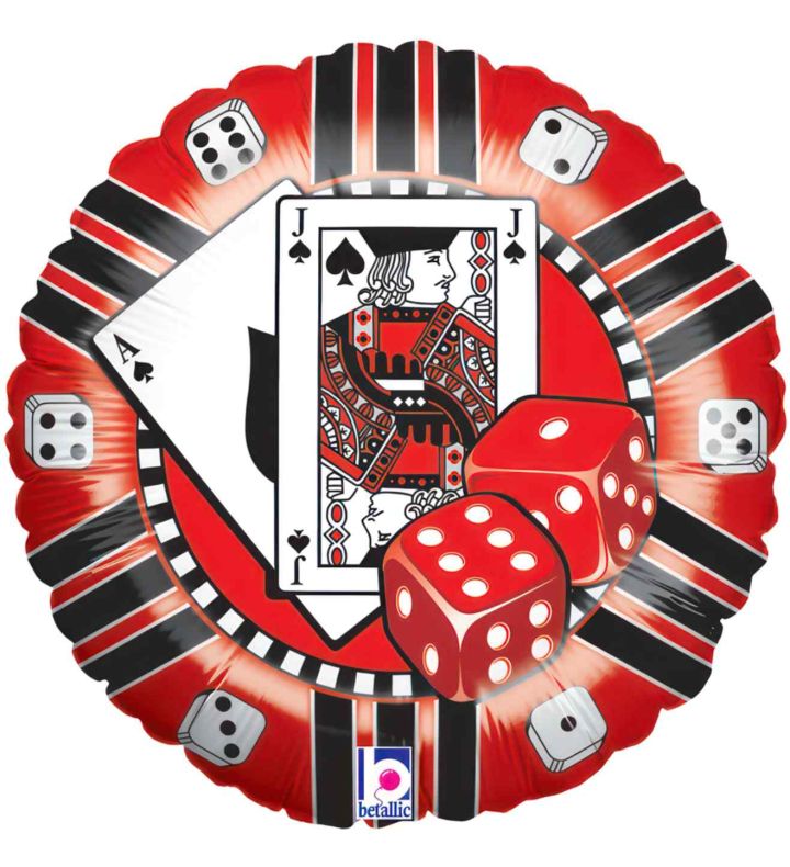 18" Betallic Casino Chip Foil Balloon