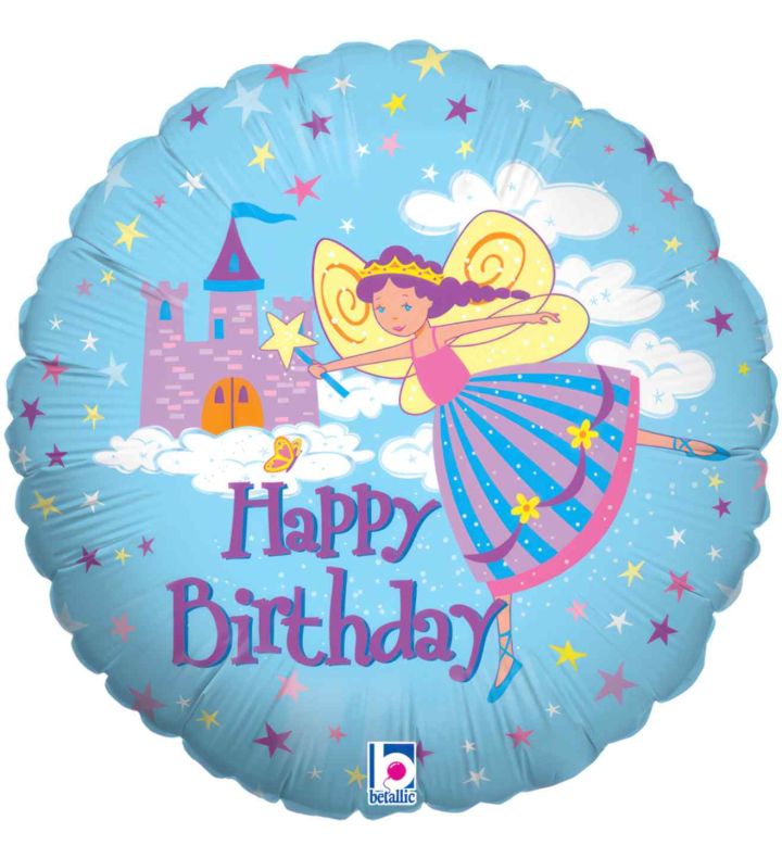 18" Betallic Fairy Princess Birthday Foil Balloon