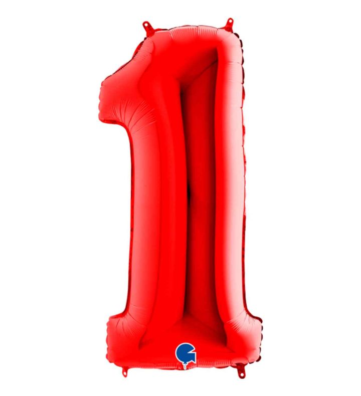 40" Grabo Red Number 1 Foil Balloon