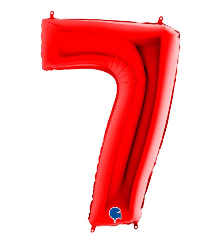 40" Grabo Red Number 7 Foil Balloon