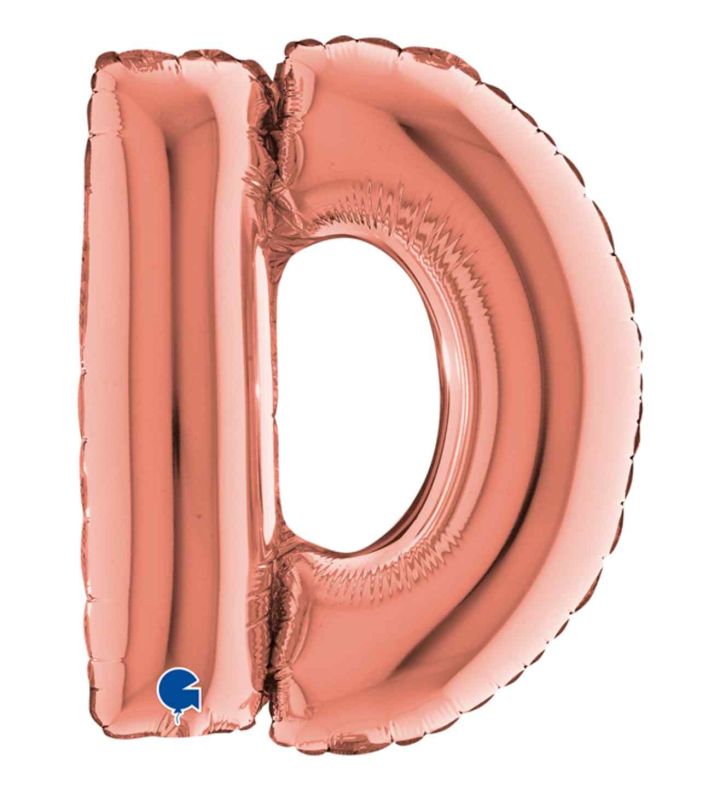 14" Rose Gold Letter D Grabo Foil Balloon