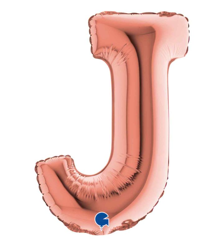 14" Rose Gold Letter J Grabo Foil Balloon.