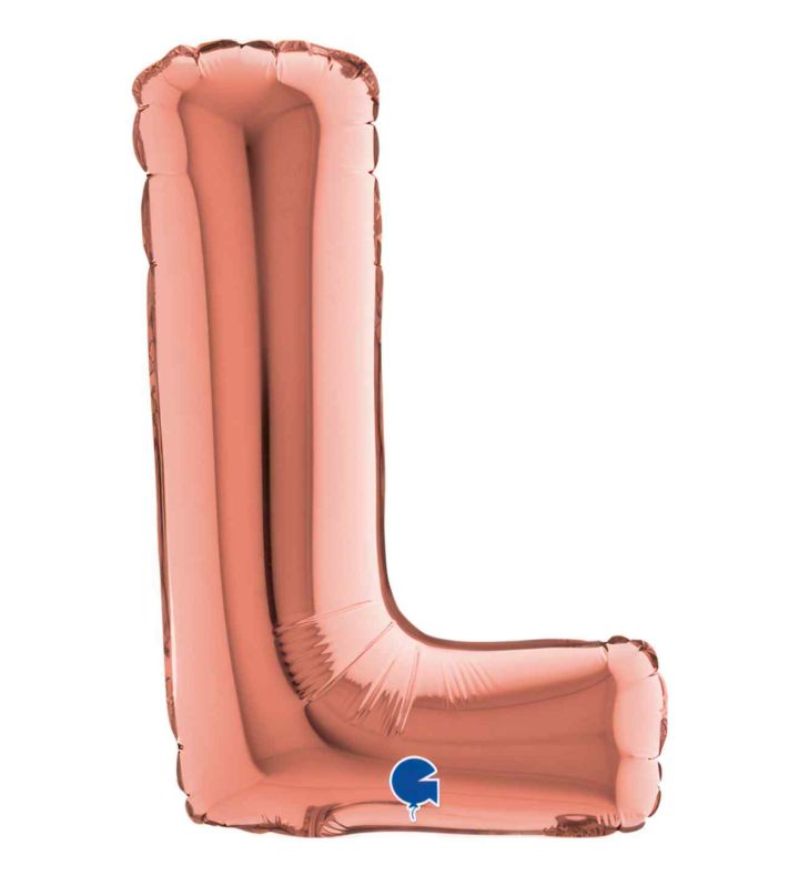 14" Rose Gold Letter L Grabo Foil Balloon.