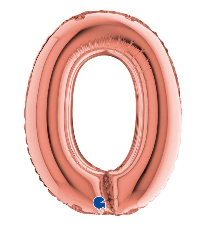 14" Rose Gold Letter O Grabo Foil Balloon.