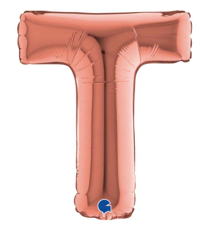 14" Rose Gold Letter T Grabo Foil Balloon