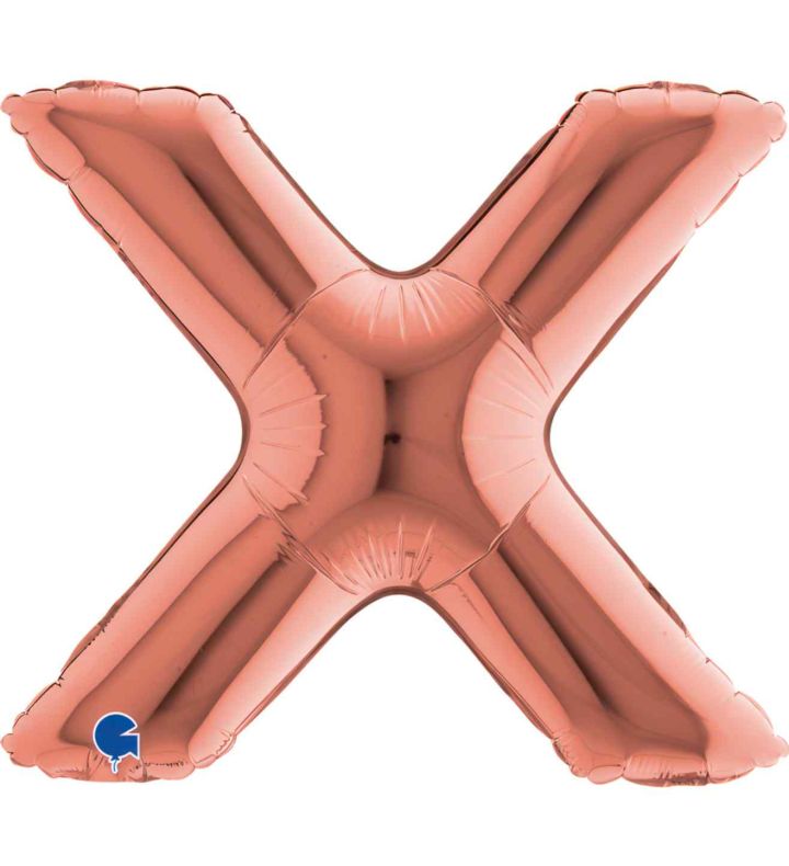 14" Rose Gold Letter X Grabo Foil Balloon