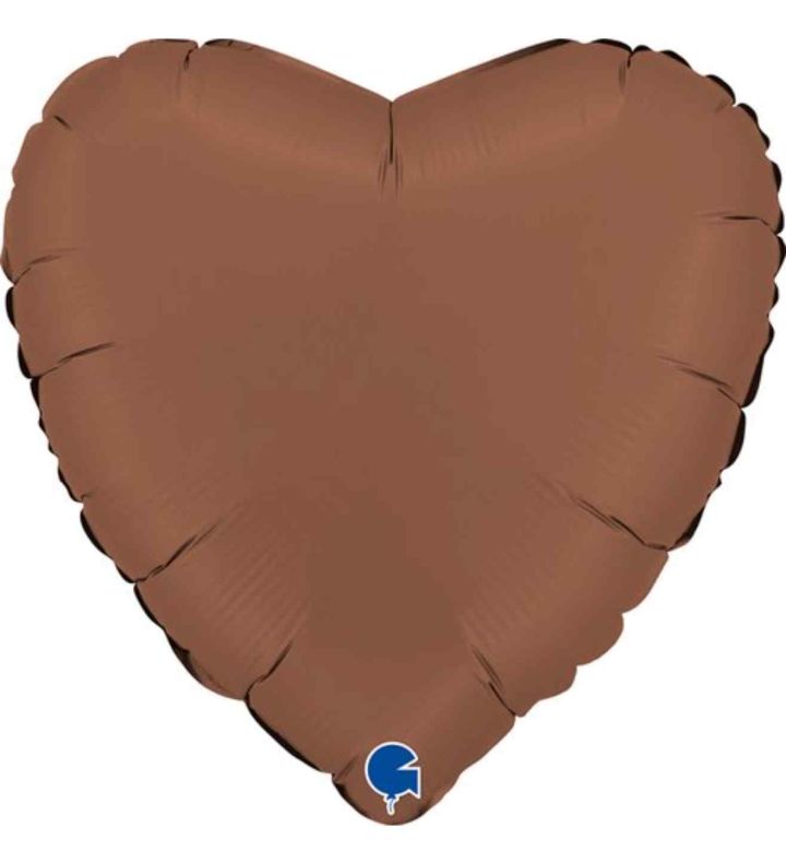 18" Grabo Heart Satin Chocolate Foil