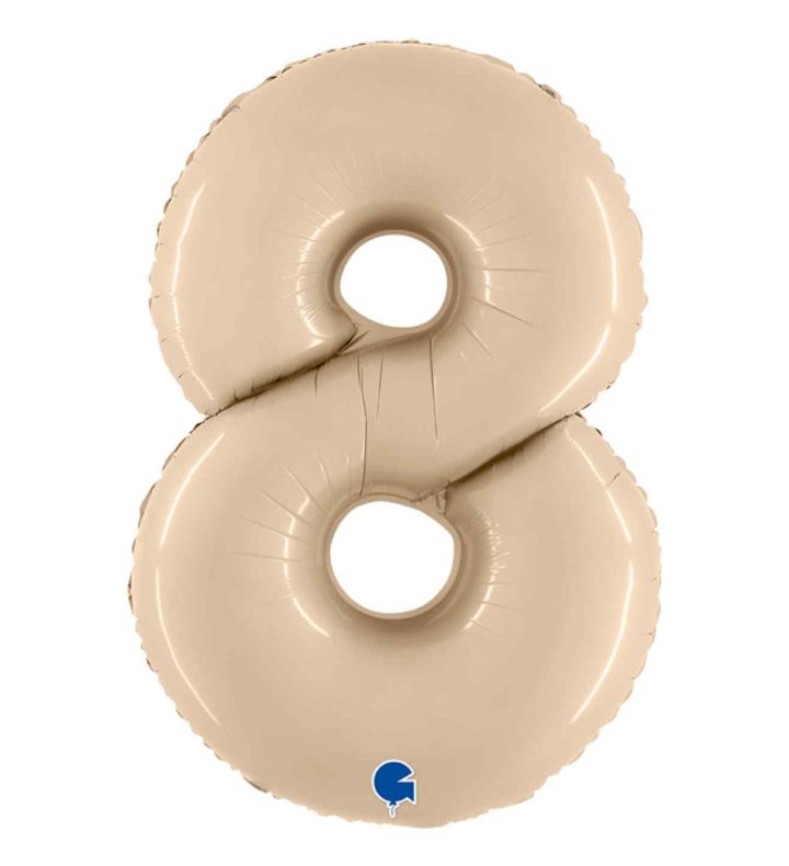 40" Grabo Satin Cream Number 8 Foil Balloon