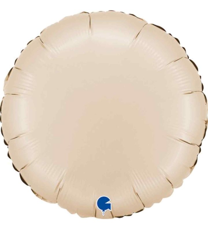 18" Grabo Round Satin Cream Foil Balloon