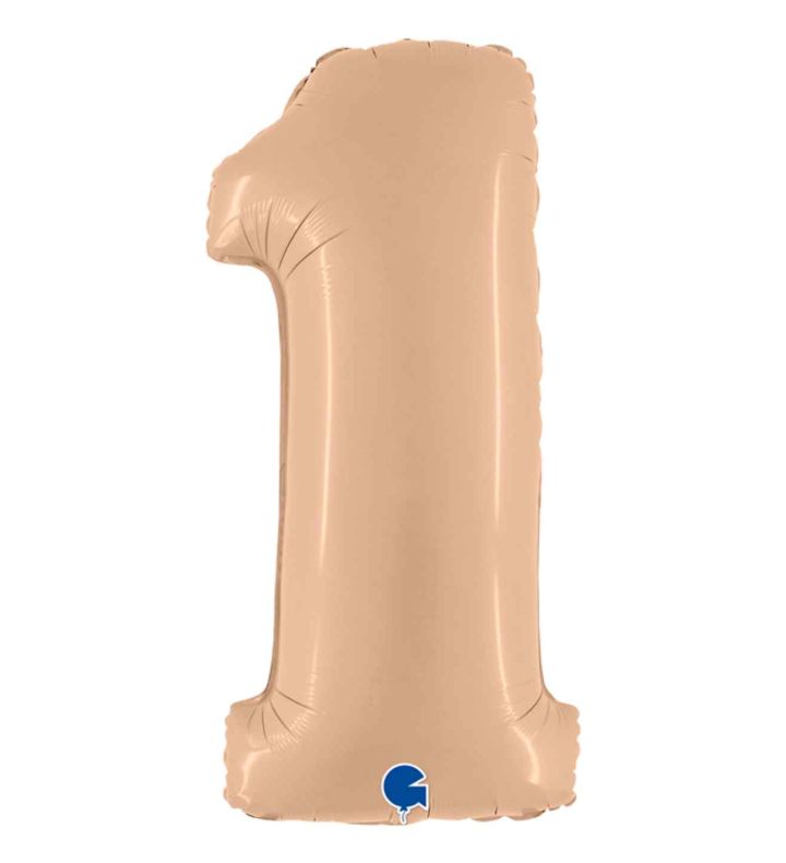 40" Grabo Satin Nude Number 1 Foil Balloon