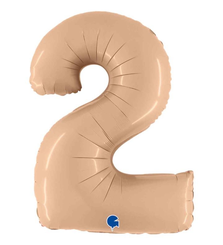 40" Grabo Satin Nude Number 2 Foil Balloon