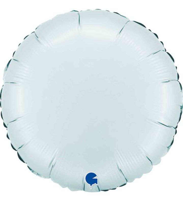 18" Grabo Round Satin Pastel Blue Unpackaged Foil Balloon