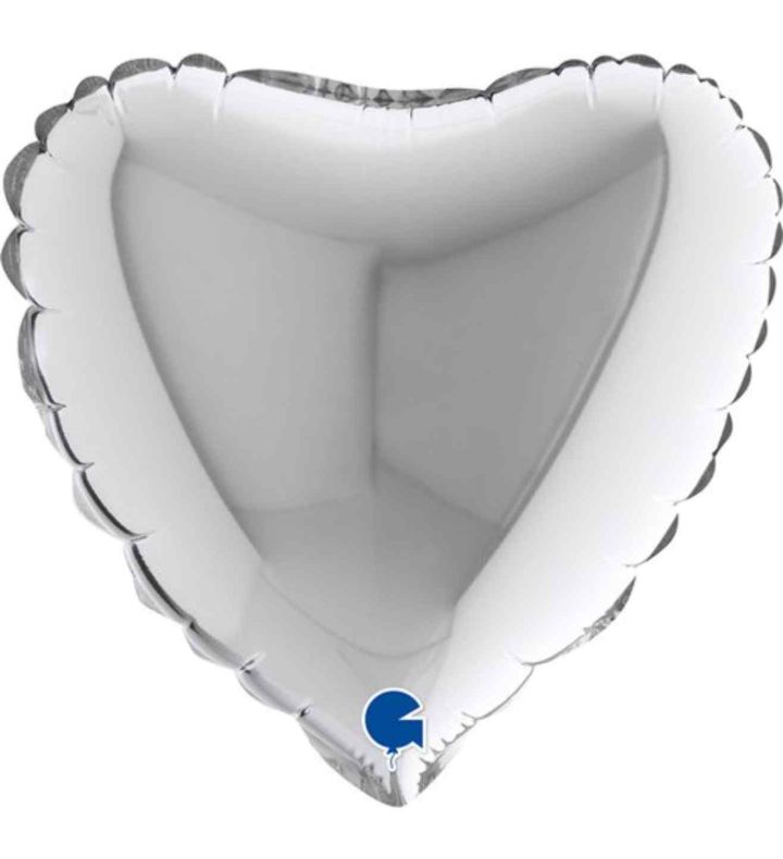 9" Grabo Heart Silver Foil