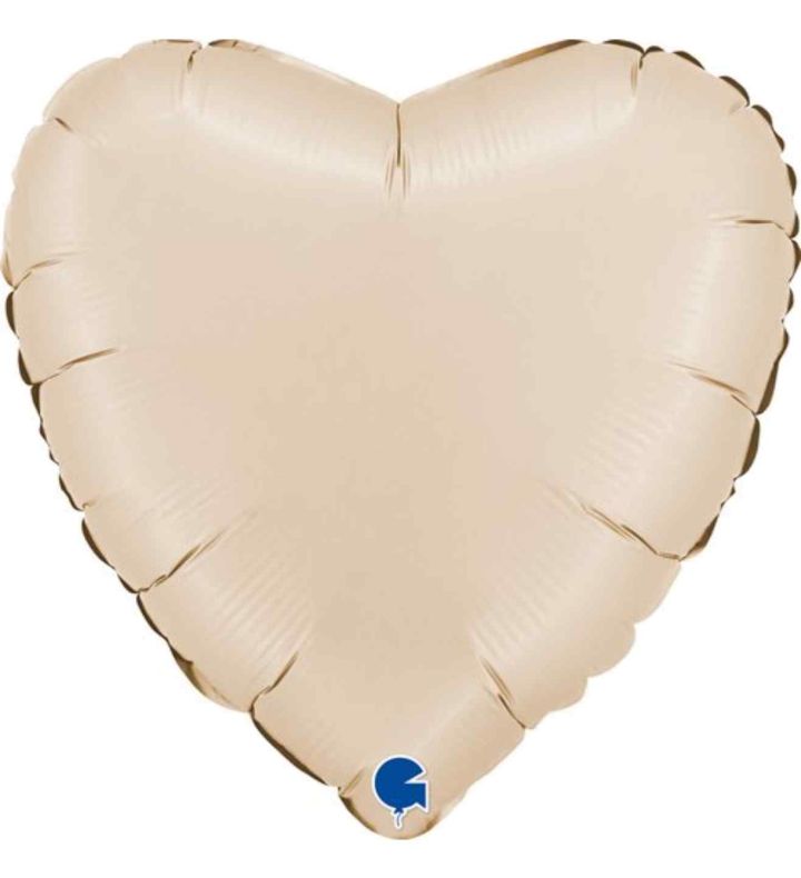 18" Grabo Heart Satin Cream Foil Balloon