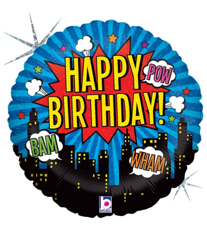 18" Betallic Superhero Birthday Foil Balloon
