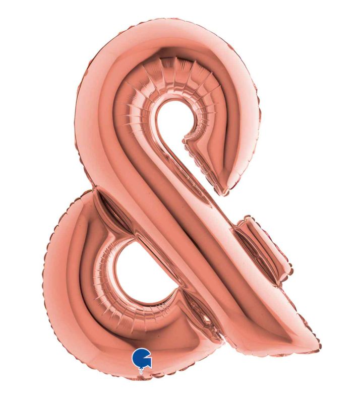 40" Grabo Rose Gold & Symbol Foil Balloon