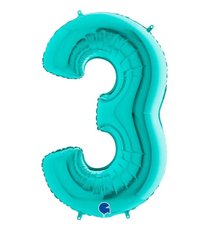 40" Grabo Tiffany Number 3 Foil Balloon