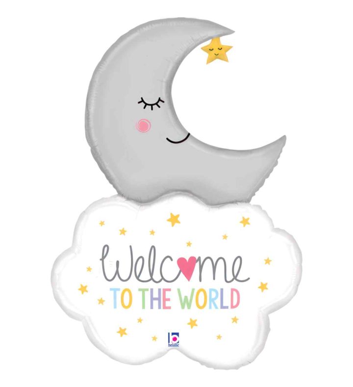 42" Betallic Welcome Baby Moon Foil Balloon