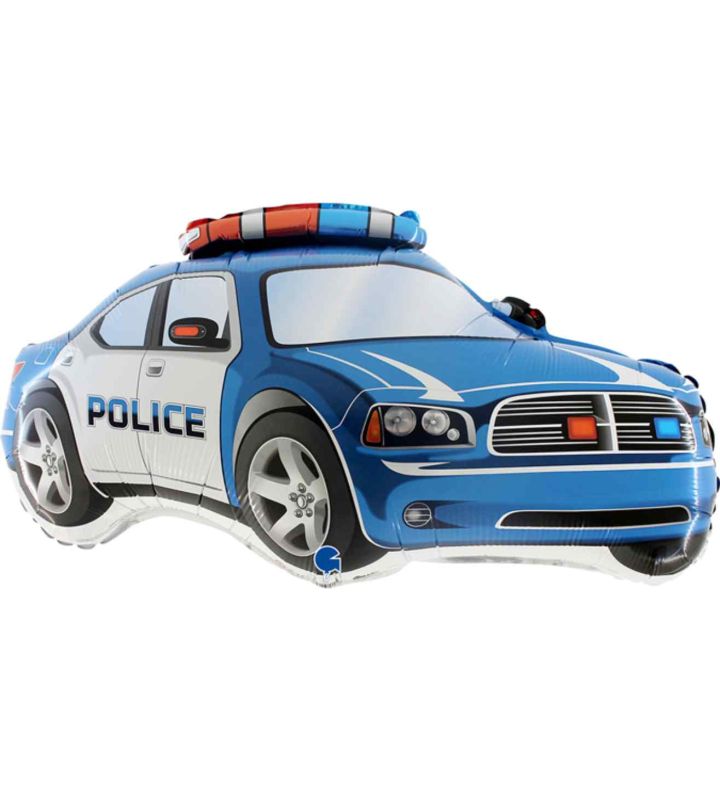 28" Grabo Police Car Blue Foil Balloon