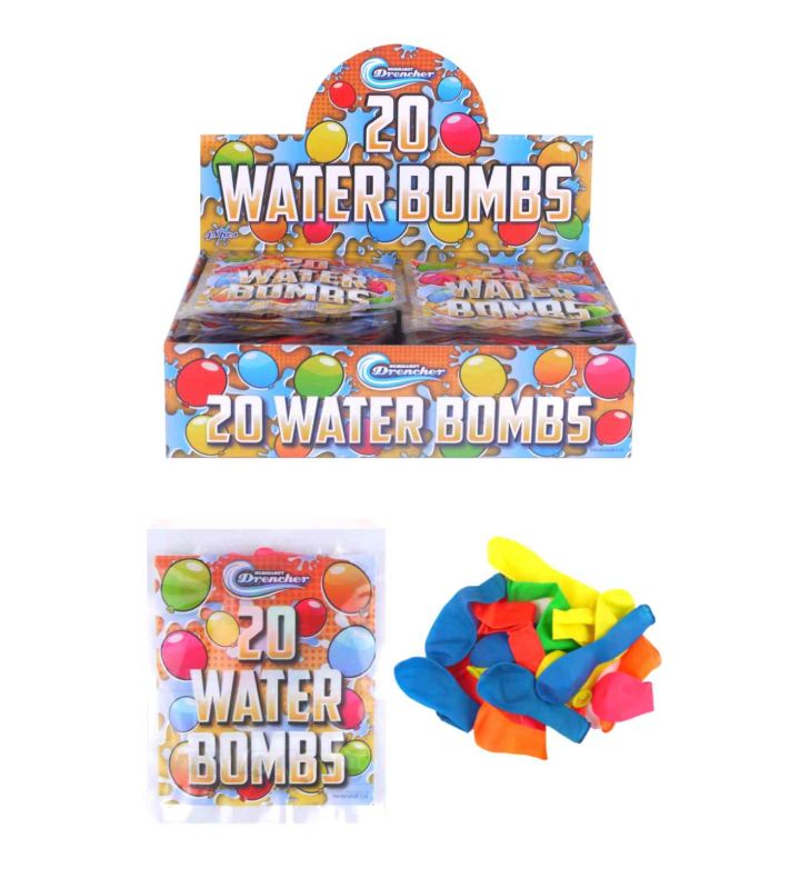 Water Bombs 20 pieces Assorted Neon Colours Box of 144 pieces
