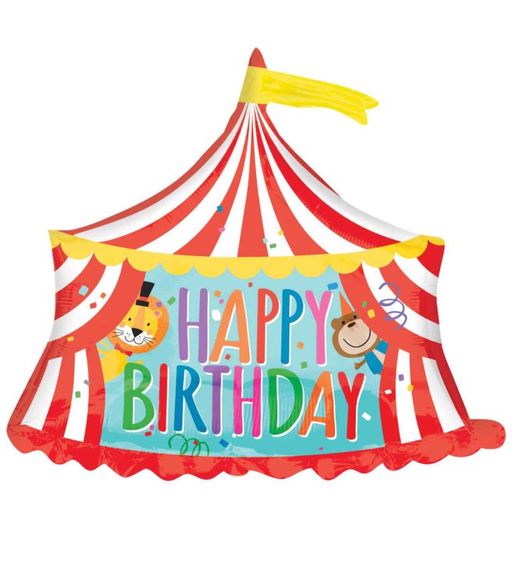 Happy Birthday Circus Tent SuperShape Foil Balloon